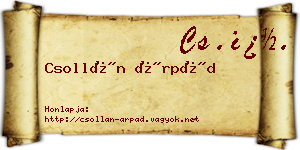 Csollán Árpád névjegykártya