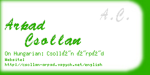 arpad csollan business card